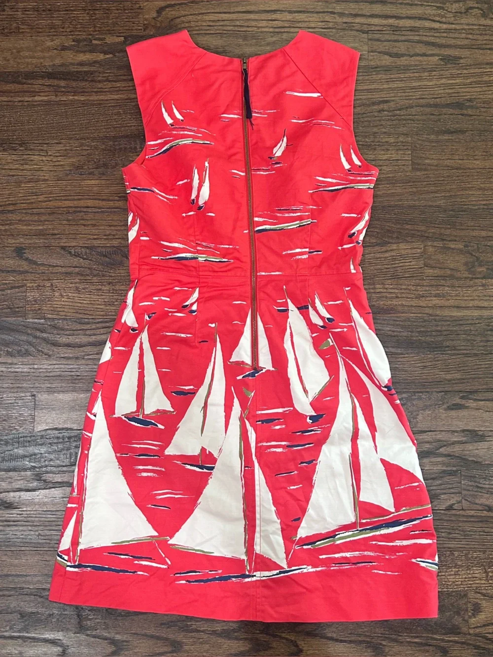 Maeve by Anthropologie Berru Poplin Sailboat Print Shift Dress Size 6 - Picture 8 of 14